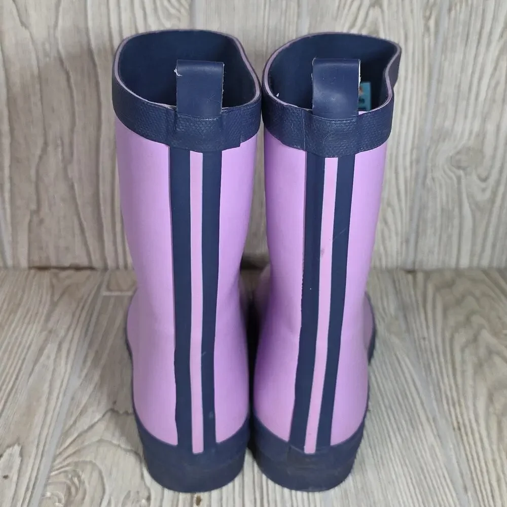 Hatley Lilac Purple Navy Matte Rain Boots Kids Size 3